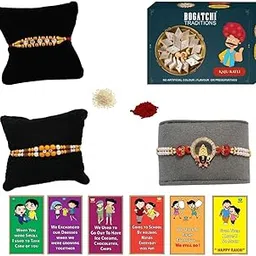 BOGATCHI Rakhi with Sweets, Rakhi for brother with sweets, Rakhi with sweets for brother, Rakhi for brother with gift sweets -Kaju Katli, 200g + Rakhi Set of 3 +Roli Chawal+ Rakhi Card |KKTRKH-3-18-picture-14