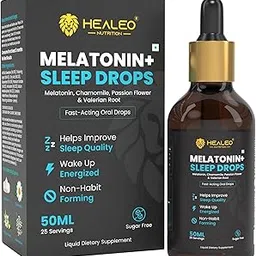 Healeo Melatonin 10mg Sleep Drops for Deep Sleep, Stress & Anxiety Relief | With Chamomile, Passion Flower & Valerian Root | Safe & Non Habit Forming - 50ml-picture-31