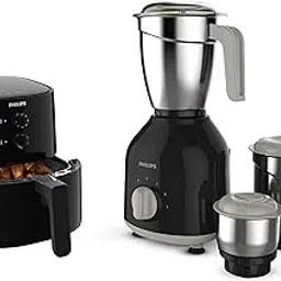 PHILIPS Air Fryer 4.1L Black HD9200/90 – RapidAir, 90% Less Fat, 1 Yr Warranty & Philips HL7756/01 Mixer Grinder 750W – 3 Stainless Steel Jars, 3 Speed + Pulse, Black, Multipurpose-image-20