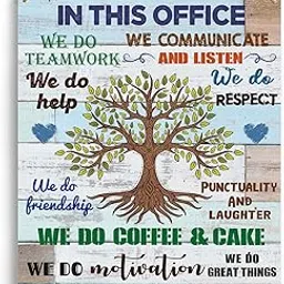Office Decorations for Work In This Office We Do Teamwork Motivational Quotes Wall Art Office Wall Decor Teamwork Wall Art for Office Bedroom Wooden Hanging Sign 10x8 Inch.-picture-34