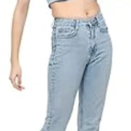 clovia Women's Cotton Chic Basic Ribbed Crop Top (CM0037P03_Blue_)-picture-20