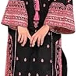 htlt fashion || Elegant Black & Pink Embroidered Kurti with Palazzo Set for Women (IN, Alpha, L, Regular, black)-picture-39