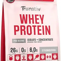 Trunativ Pro Blend Whey Protein | Strawberry | 26g Protein & 6g BCAA per Serving | Grass-Fed Isolate & Concentrate| Lab Tested for Purity & Accuracy | No Added Sugar | Supports Muscle Recovery & Strength | 907g (2lbs), Vegetarian-picture-32