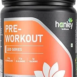 Hanley Leo Series Pre Workout Supplement for Men, (20 Servings) Orange Flavor, 300g-image-10