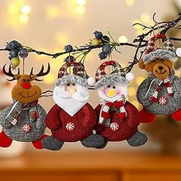 4PCS Christmas Decorations - Christmas Decorations Items for Tree with Button Santa, Snowman, Reindeer & Bear, Festive Decor for Holiday Sprucing Up​-picture-12