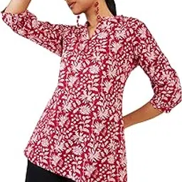 soch Women Red Cotton Printed Tunic-picture-12