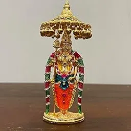 Yaa Catchy Lord Murugan to Your Car Dashboard Golden Idol with Crystal Stones Pooja & Office Hindu God Kartikeya ensuring a Blessed and Protected Journey. (Umbrella Murugan)-image-40