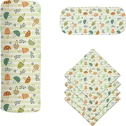 NEW COMERS Baby Muslin Cloth Set | 6 Pcs Double Layered Pure Cotton Swaddle Wrap | Soft & Absorbent Baby Burp Cloth & Reusable Washcloth Towels, White (SBW_09)-picture-21