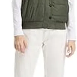 Women's Solid Regular Fit Sleeveless Stand Collar Nylon Jacket-image-36