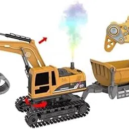 RC JCB Toy Excavator for Kids – 1:22 11-Channel Metal Remote Control Construction Vehicle with Lights, Sounds & 360° Rotation Yellow Digger Truck(RC Truck Toy)-picture-14