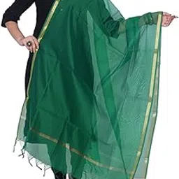the flying tree Chanderi Silk Dupatta for Women | Lightweight Green Traditional Ethnic Wear | Dupatta for Kurti, Salwar Suit, Anarkali, Lehenga | Festive and Casual Fashion Accessory.-picture-24