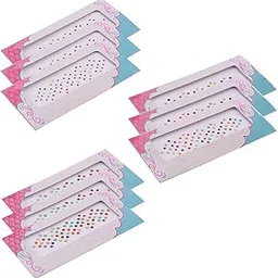 VAMA Rhinestone Multi Color Crystal Stone Bindi kumkum Sticker Diamond Cut Kundan Multicolour bindiya Bindis Set for Women (10 Cards)-picture-25