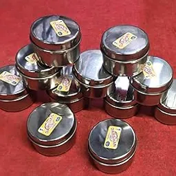 Stainless steel Rangoli Box Small, 12 Different Design Draw Making Kit, Kolam, Flower (2.5 X 1.5 inches)-picture-57