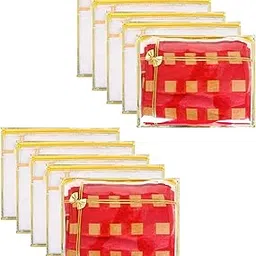 Transparent Saree Cover Suit Kurti many more Clothes Covers With Zipper Closure Non Woven Storage Bags for Gifting clothes Packing (Pack of 24)-picture-66