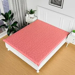 Kuber Industries (Pack of 2) Double Bed Mattress Protector | Leak Proof Mattress Cover for Bed | Bedsheets Waterproof Cover | 80x80 Inch | Check Print | Light Pink-picture-12