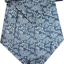 riyasat Paisley Design Black Color Cravat Ascot Tie for Men Self Tie Necktie and Pocket Square Wedding Business-picture-49