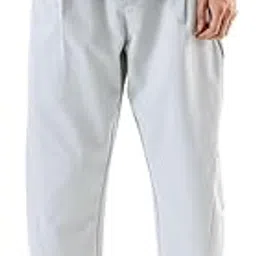snitch Men Trousers | Baggy Fit Wide-Leg Design with Turned-Up Hem & Drawstring Closure | 100% Polyester Smooth Texture for Casual & Streetwear Summer Outings-picture-10
