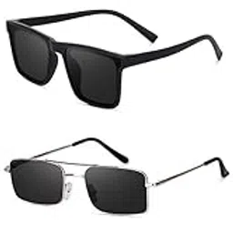 sheomy Square Sunglasses For men Unisex set of 4 goggles for women goggles B0CKG63LCH-picture-18