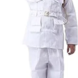 Navy Officer Fancy Dress for Kids | Indian Navy Costume with Shirt, Pant, Cap, Belt | Patriotic Outfit for Baby Boys | (8-9Years)-picture-23