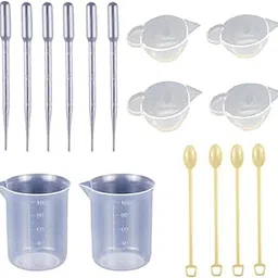 16-Piece Epoxy Resin Art Kit with Moulds for Beginners, Resin Art Set for DIY Crafts, Jewellery Making Tools Kit with Hand Drill, Silicone Cups, Ideal for Resin Jewelry, Coasters, Keychains-image-11
