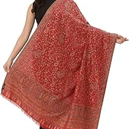 women Faux Pashmina shawl, Ethnic Woven design-image-39