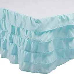 Elegant Comfort Luxurious Premium Quality 1500 Thread Count Wrinkle and Fade Resistant Egyptian Quality Microfiber Multi-Ruffle Bed Skirt - 15inch Drop, California King, Aqua Blue-picture-10