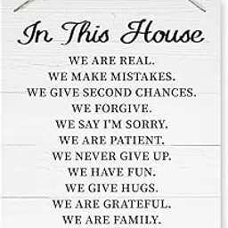 House Decor, We are Family Sign, Rustic Hanging Wooden Plaque Sign, Decorative Wooden Wall Sign, Inspirational Wall Decor, Positive Home Decor, Family Room Decor Sign, Wall Plaque for Family Members-picture-16