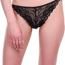 LACEHUT Women's Polycotton Thong Net Panty Floral Printed Lace Panty (Free Size -Fits to S, M, L)-picture-15