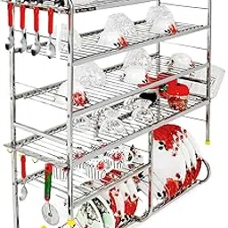 OSE 6-Shelf Rack | Multi-Functional Plate and Spoon Storage Solution for Effortless Access and Stylish Display | Optimize Your Kitchen Organization (36 X 36 INCH)-picture-16