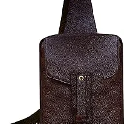 Genuine Leather Cash Bag||Chest Bags||Body Bag||Passport Pouch||Neck Pouch||Hand Bag||Sling Bag||Shoulder Bags for Men & Women (Dark Brown)-image-73
