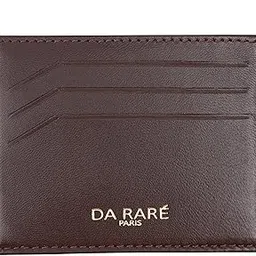 da rare Genuine Leather Slim Card Holder Wallet for Men | Minimalist Front Pocket Design | RFID Blocking | 6 Card Slots & Cash Compartment | Premium Gift Box Packing (Brown) image 1