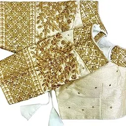 ambaryha creation Women's Silk Heavy Embroidery Work with Handwork Designer Readymade Women Blouse for Saree (Free Size)-picture-28