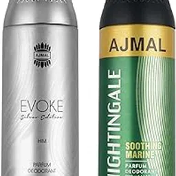 AJMAL Evoke Silver Edition for Him for Men and Nightingale for Men & Women Deodorants each 200ML Combo pack of 2 (Total 400ML) (ESH_Night_Deo)-picture-15