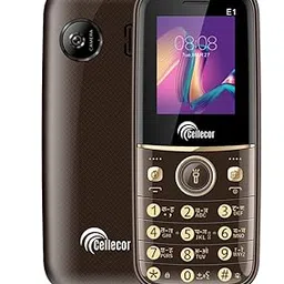 CELLECOR E1 Dual Sim Feature Phone 1000 mAH Battery with Torch Light, Wireless FM and Rear Camera (1.8" Display, Brown)-picture-17