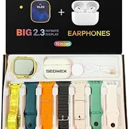 10-in-1 Smartwatch & AirPods Combo | Bluetooth Calling Watch with 7 Straps, Fitness Tracker, Waterproof, Wireless Earbuds for Android & iOS-picture-23