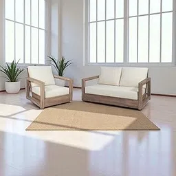 MISAN Solid Sheesham Wood Sofa Set for Living Room | Natural Finish Wooden Sofa with Cushions for Home & Balcony | Solid Wood Sofa | Rosewood Sofa Set for Home & Office (2+1 Seater)-picture-16