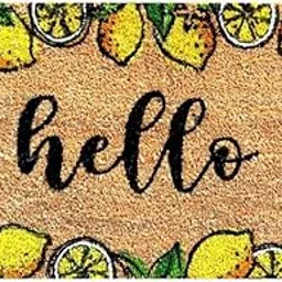 wyldy Natural Coconut Coir Backed by PVC Door Mat Hello Printed Long Lasting Entrance Anti Skid for Indoor,Outdoor, Home and Office - 75 x 1.5 x 45cm (Multicolor) (Hello)-image-5