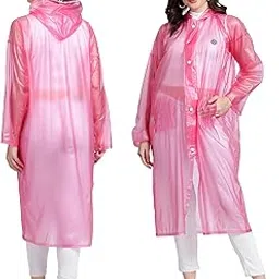 HACER Ferrari Ladies Raincoat Poncho for Women Waterproof Full Length Rainwear with Hood and Pockets for Ladies Carry Bag Included- (Random Color, Size- 48, Large)-picture-13