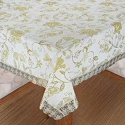 Homerz Polyvinyl Chloride Premium 8-10 Seater Dining Table Cover, Size 60 X 108 Inch Exact, Waterproof and Easy to Clean (White Floral), Rectangular-picture-31