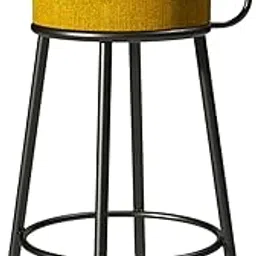 Akeefi Modern Velvet Upholstered Bar Stool with Metal Frame and Curved Backrest – Premium Designer High Chair for Kitchen, Bar (Yellow)-picture-15