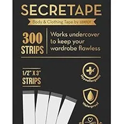 LERFOT Womens Clear Double Sided Fashion Body Tape for Clothing and Body (50 Strips)- Strong Adhesive for All Skin Tones and Fabric-picture-57
