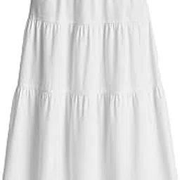 moomaya Women's Elastic Waist Skirt | Solid Bohemian Style Rayon Maxi with Side Pockets | Tiered Flowy Skirt with Pockets-picture-13