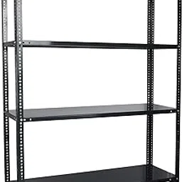 Mil-Nil Prime CRC Sheet 4 Shelf Multipurpose Slotted Angle Rack, 60 x 47 x 15 Inch, 20 Gauge (Grey) 14 Gauge Angles-picture-23
