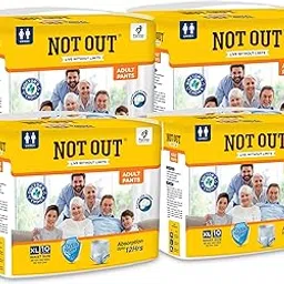 Not Out Adult Diaper Pants, Xtra Large Size, Waist (61-115cm), 12 Hrs Absorption, Unisex with Extra Soft, Odour Control,10 Count (Pack of 4)-picture-31