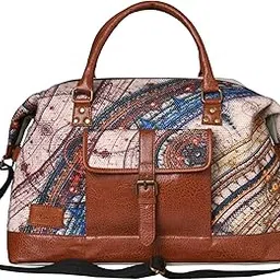 mona b 30L Travel Duffle Bag for Men and Women with Adjustable Shoulder Strap - Silver-picture-14
