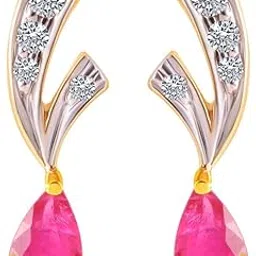 p.c. chandra jewellers 18 Kt Yellow Gold Diamond And Ruby Clip-On Earring For Women-picture-25