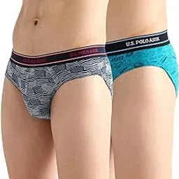 u.s. polo assn. Men's Cotton Elasticized Waist Printed Underwear Briefs - Pack of 2-picture-47