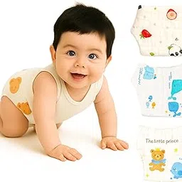 Koochie-Koo Pack of 3 Muslin Langot Diaper for Newborn Baby 500 GSM Reusable & Washable Nappy Pants Soft Cotton Diapers for 8-12 Months Boys Girls Breathable Potty Training Pants Rash-Free Large Size-picture-12