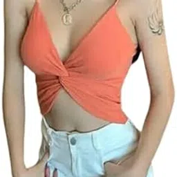 davina fashions Front Twist Crop top Tube top Female Streetwear Sleeveless for Women's Girls (Free Size fits Upto 28 to 34 Bust Size)-picture-27