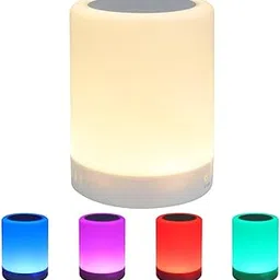 Touch LED Night Lamp Bluetooth Speaker with 7 Color Changing Lights, Portable Wireless Music Speaker, Rechargeable Bedside Table Lamp for Bedroom, Home Décor, Camping, Gift-image-63